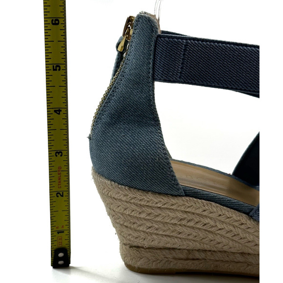 Talbots Lyndsay D'Orsay Espadrille Light Denim Wedges Women's Size 7M Sandals - Picture 5 of 11